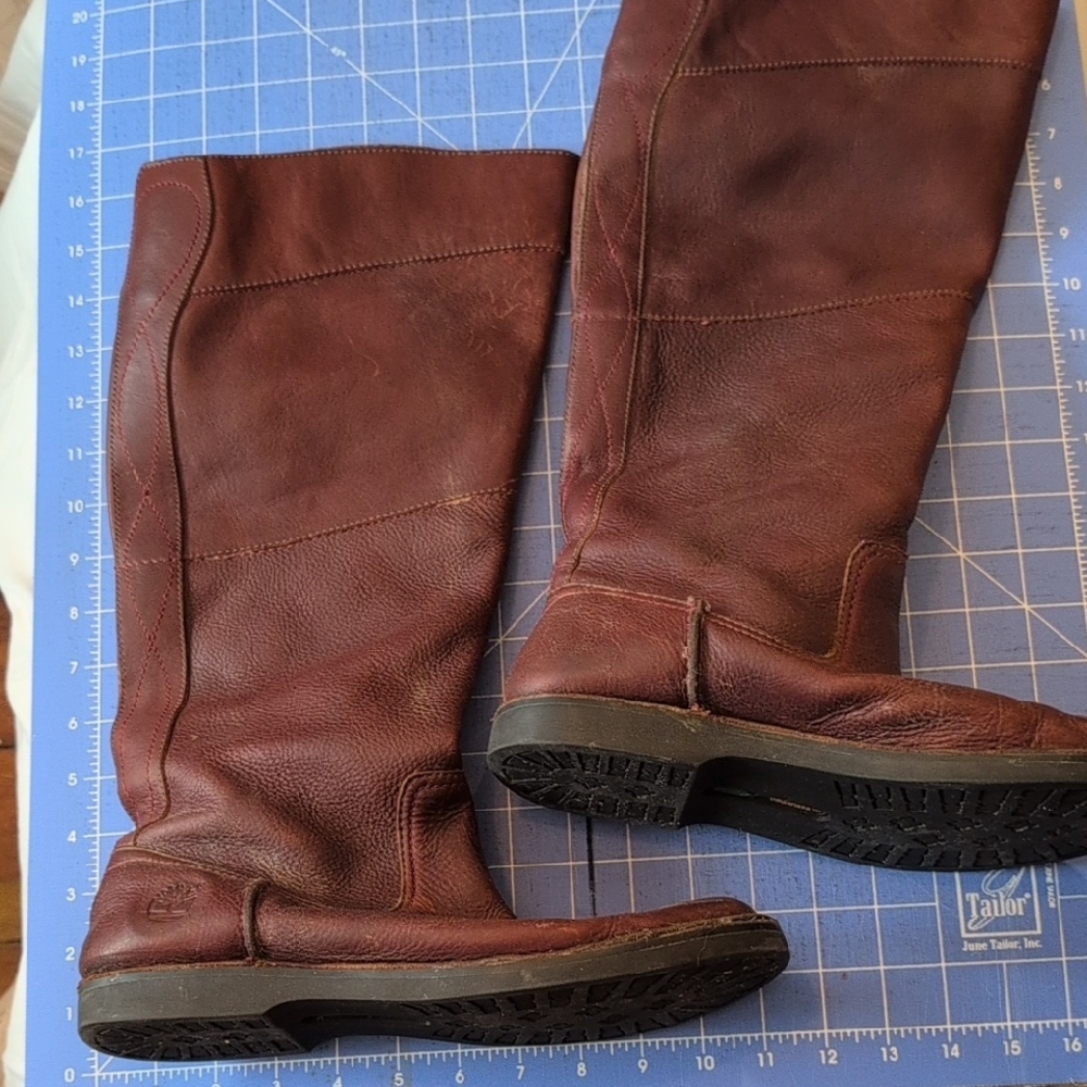 Timberland 16 Inch Tall Mahagony Leather Boots